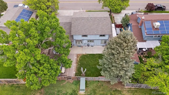 an aerial view of a house