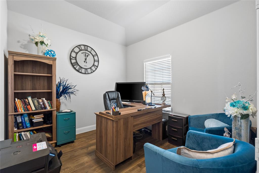 6017 Mango Drive Sanger, TX 76266 - Photo 6 of 34 Private office with raised ceiling and hardwood floors.