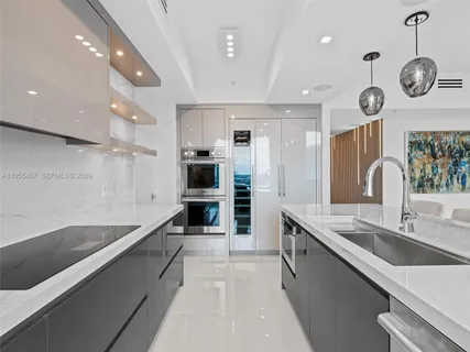 a city view with tall buildings