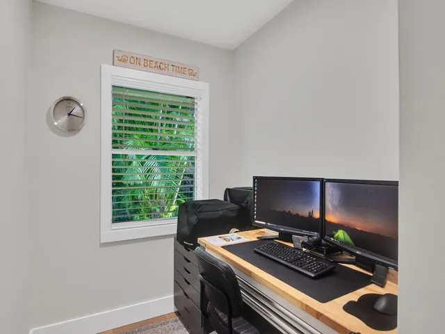 a view of workspace with a window