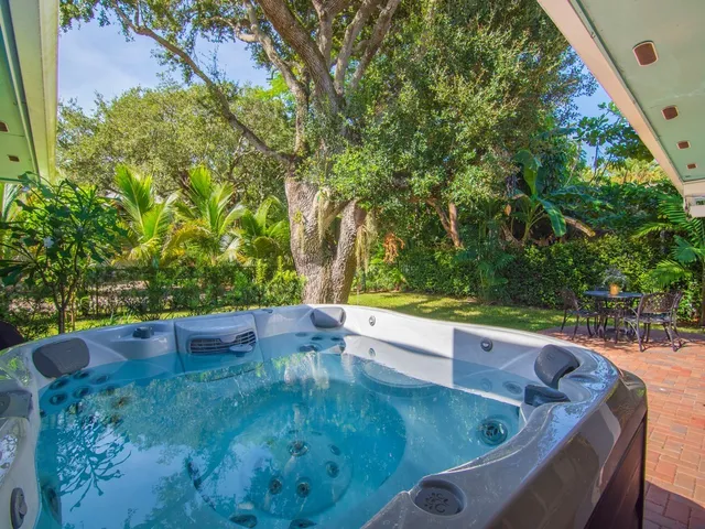 a view of swimming pool from a outdoor space