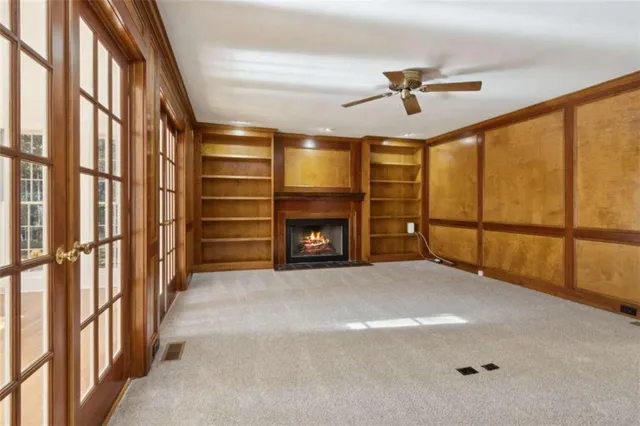 a bathroom with a tub and shower