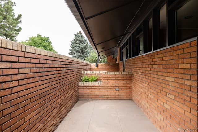 a view of wooden door