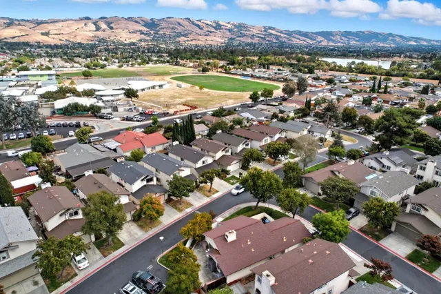 an aerial view of a city