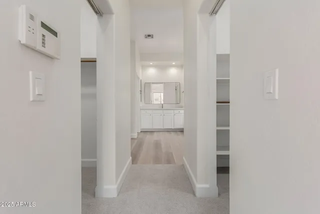 a close up view of racks on the wall