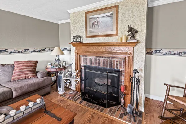 a living room with furniture ceiling fan and a window