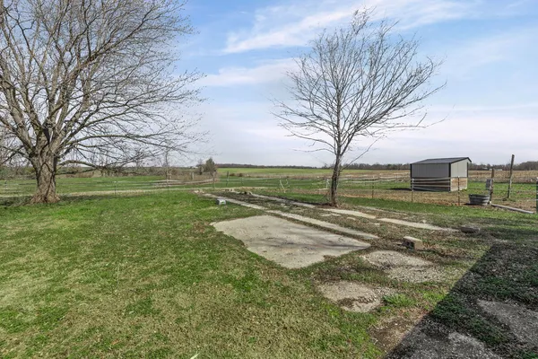 a view of a lake with a terrace