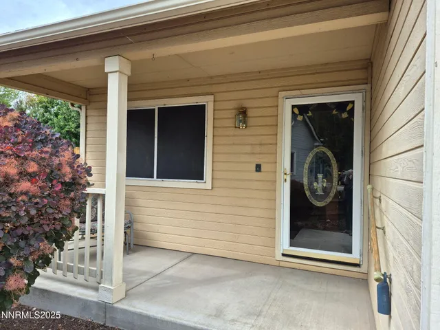 a view of a door of the house