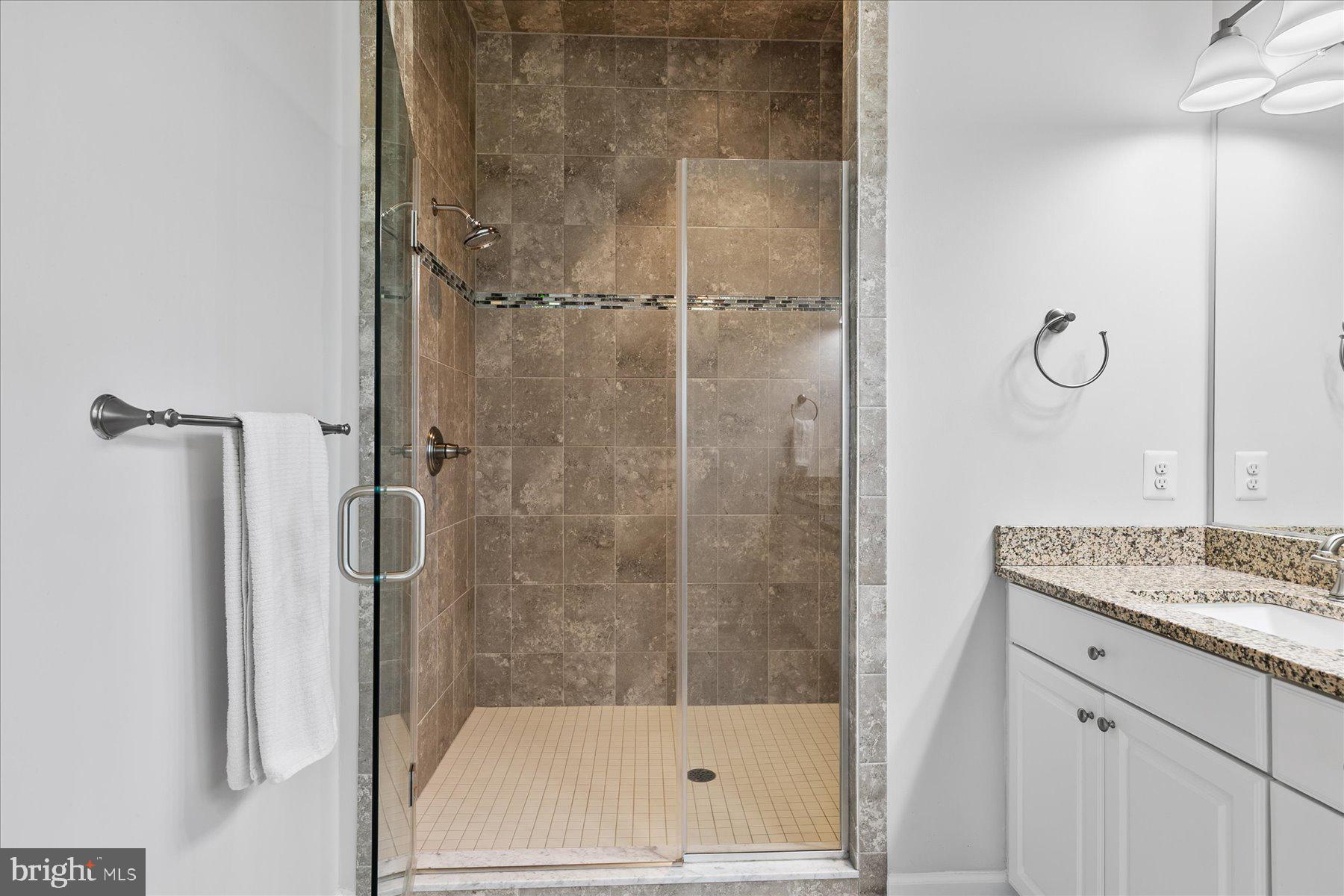 20822 Cormorant Way Ocean View, DE 19970 - Photo 47 of 91 a bathroom with a granite countertop sink a mirror and a shower