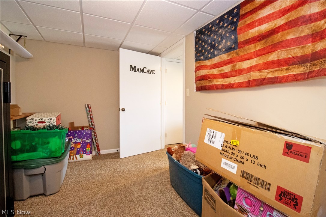 1644 Moore Road Wooster, OH 44691 - Photo 29 of 30 Game room featuring carpet floors and a paneled ceiling