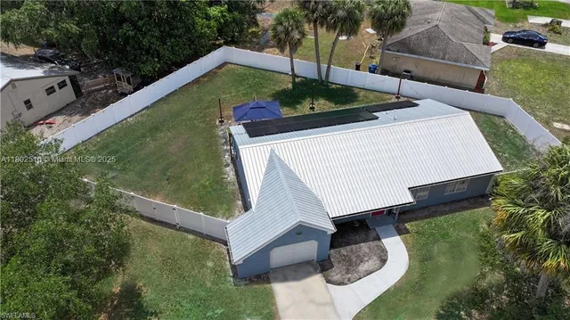 an aerial view of a house