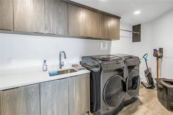 a view of a building with a garden