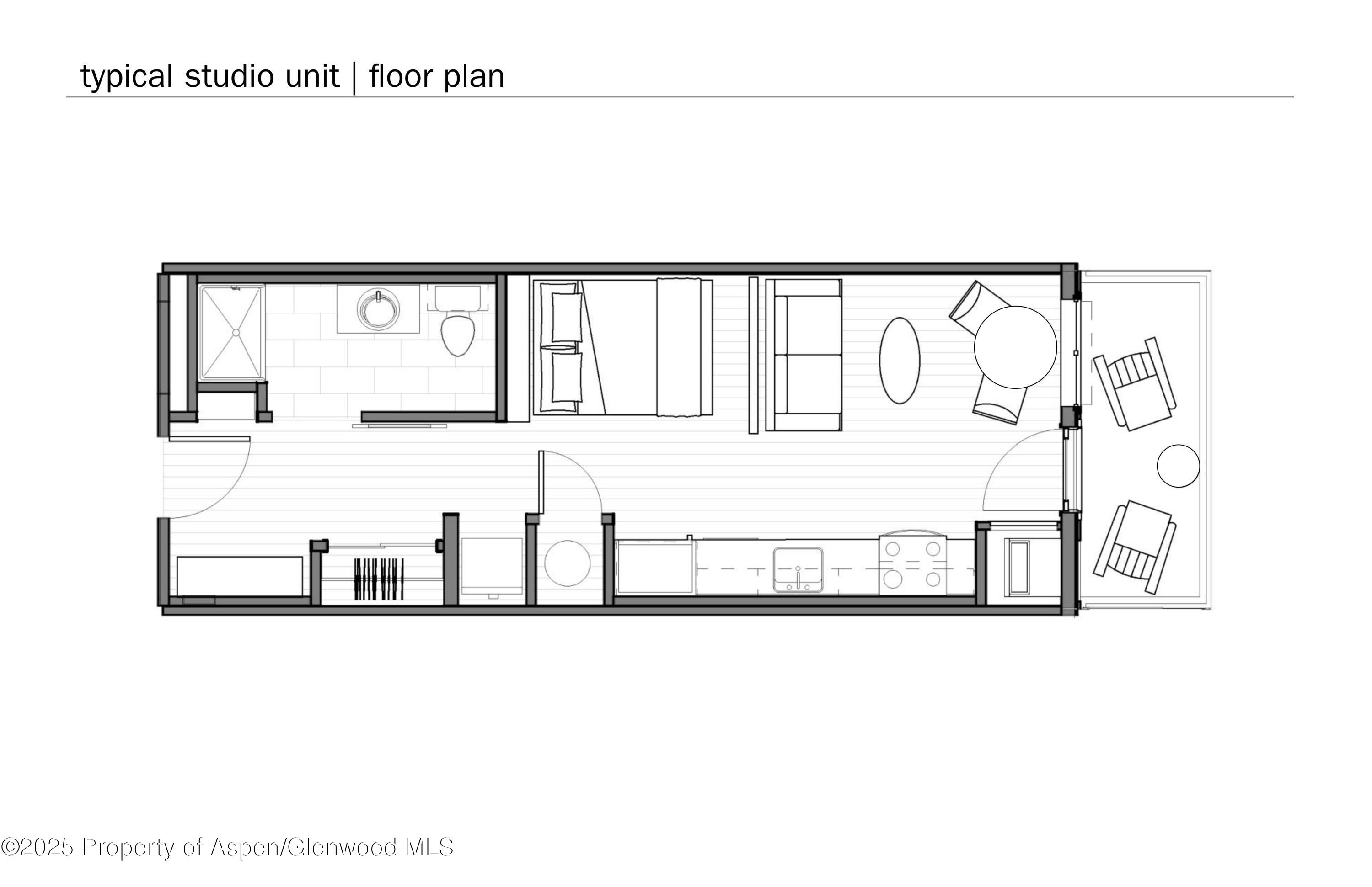 140 Basalt Center Circle, Unit 314 Basalt, CO 81621 - Photo 25 of 25 Typical Studio Floor Plan