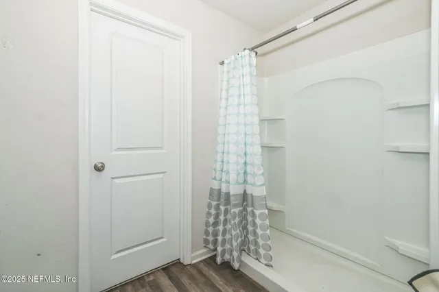 a bathroom with a shower