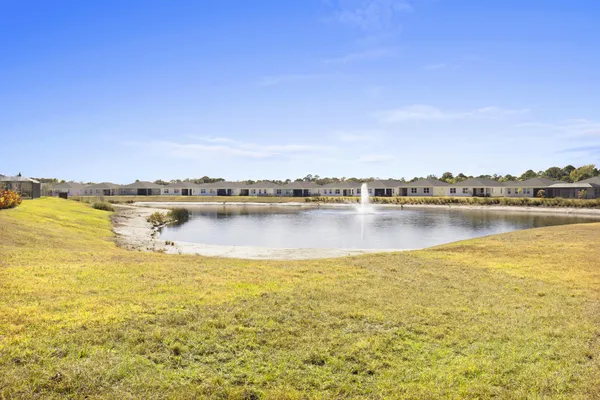 a view of a lake with houses