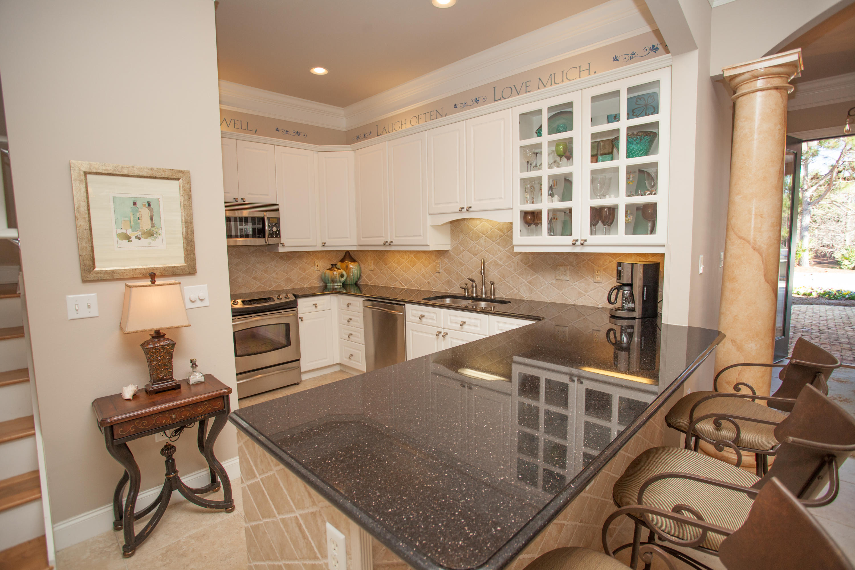 180 Masters Court Santa Rosa Beach, FL 32459 - Photo 7 of 30 Kitchen w/granite & tiled backsplash