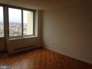 an empty room with a window