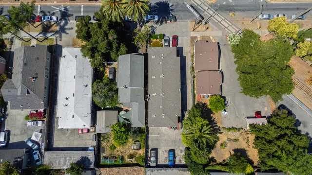 an aerial view of multiple house