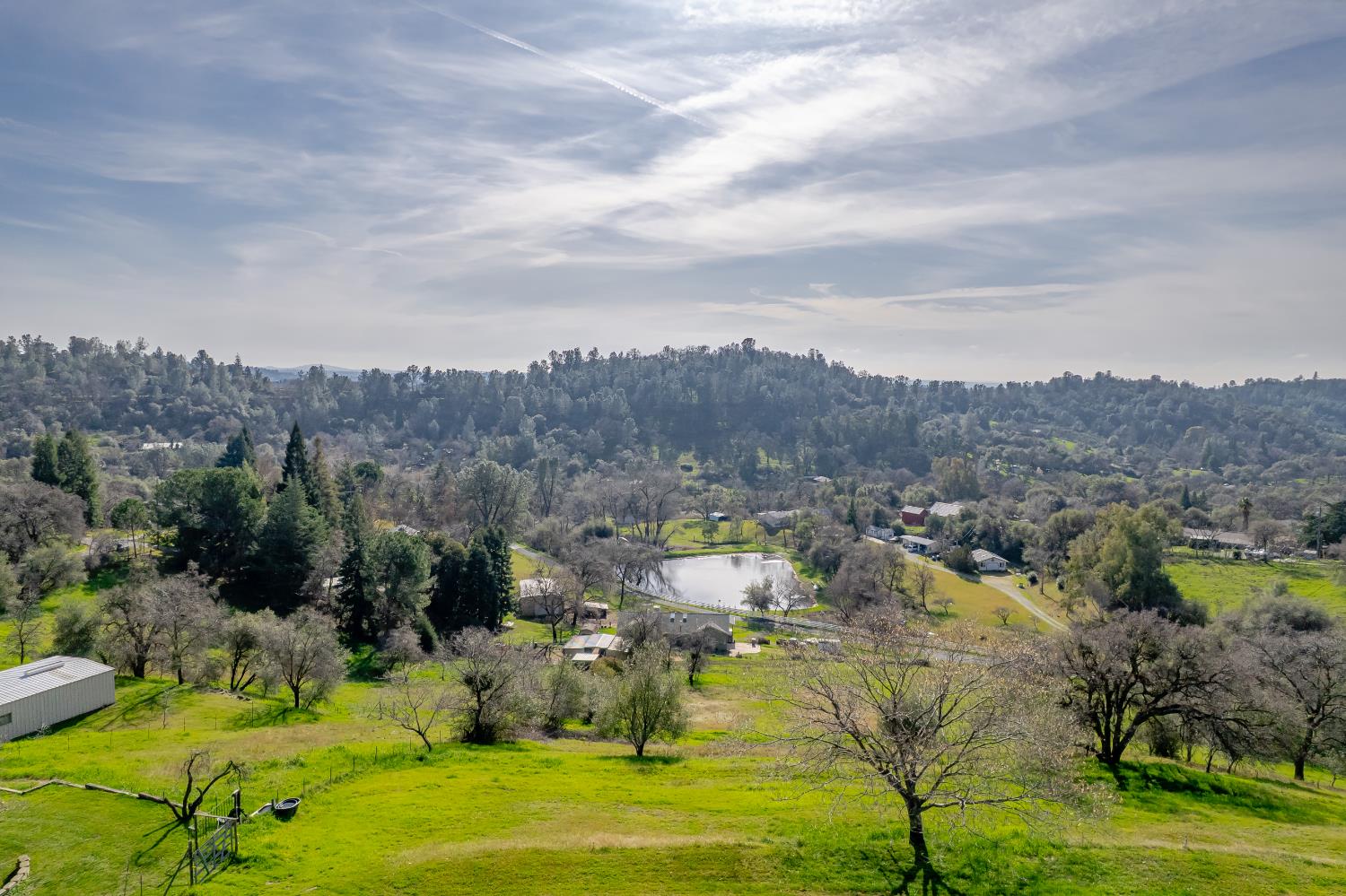 a view of a town with residential houses