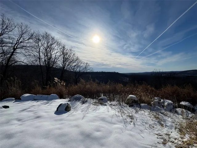 a view of a yard with wooden fence