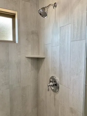 a bathroom with a shower