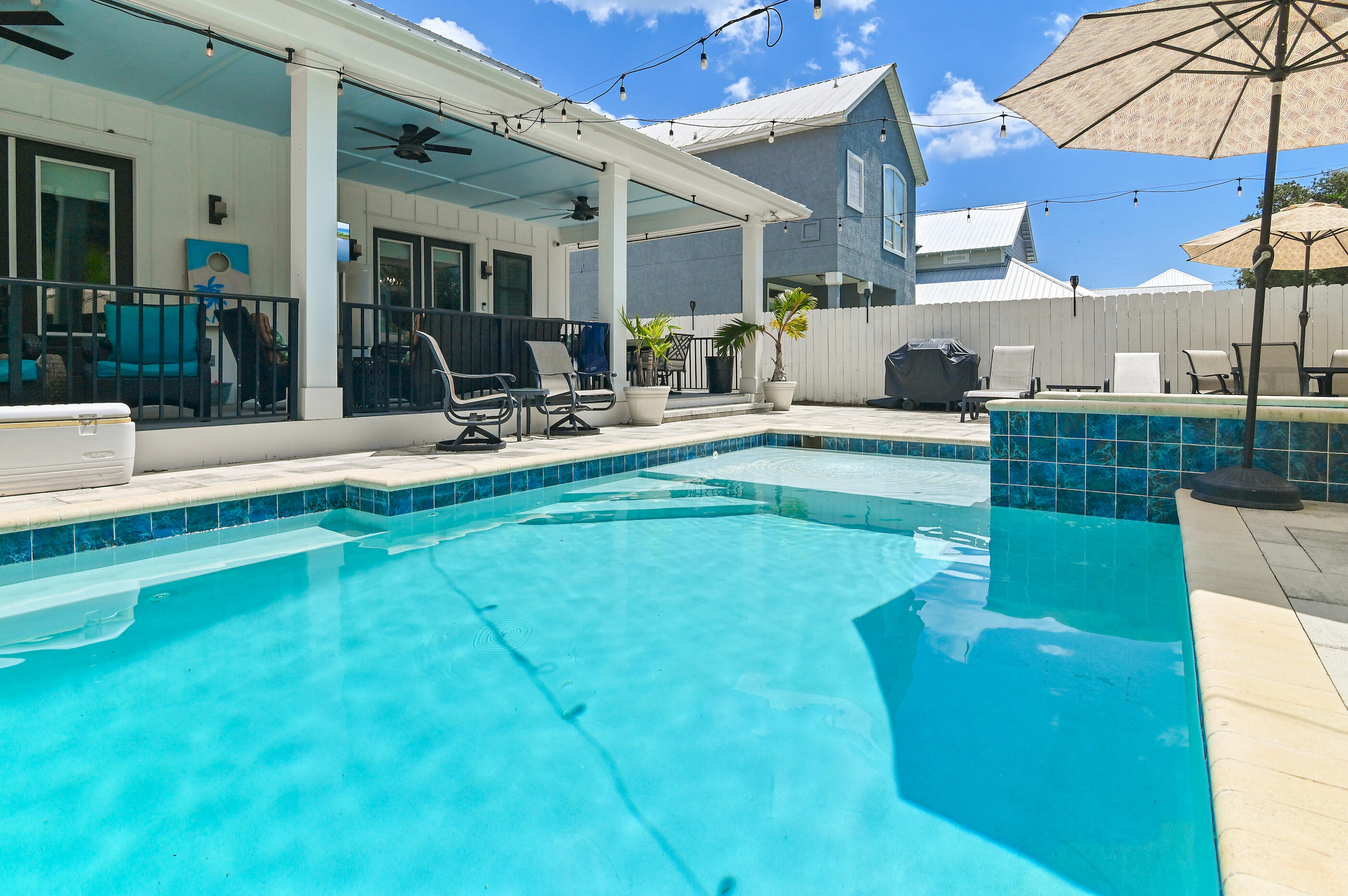 75 Pelayo Avenue Santa Rosa Beach, FL 32459 - Photo 13 of 67 a view of a patio with swimming pool table and chairs