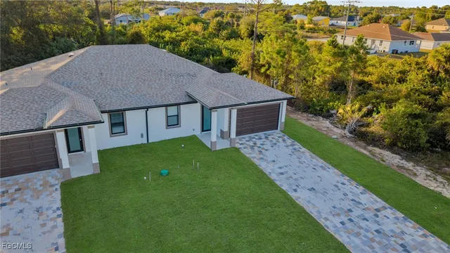 an aerial view of a house