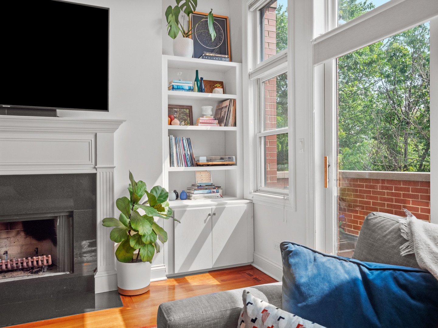 2940 North Sheffield Avenue, Unit 4N Chicago, IL 60657 - Photo 6 of 32 a living room with furniture and a potted plant
