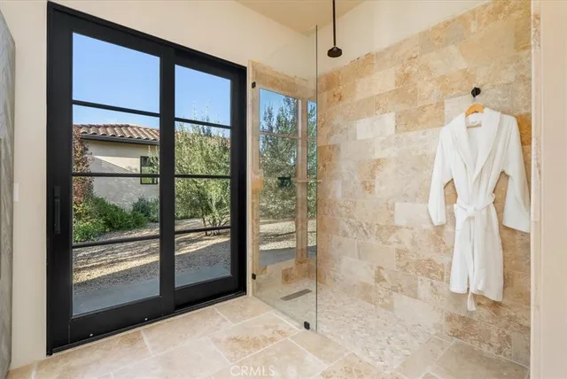 a view of a porch with a tree