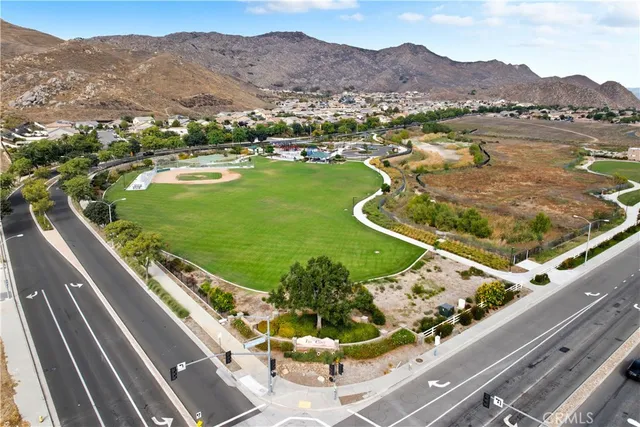 a view of a lake with a mountain