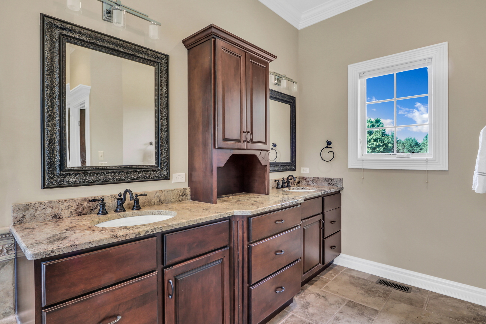 17451 Bridle Trail Road Gurnee, IL 60031 - Photo 29 of 50 a bathroom with a granite countertop sink double vanity and a mirror