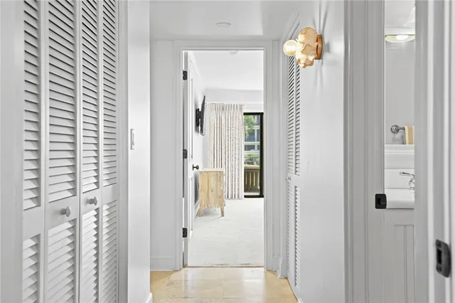 a view of a bathroom with a shower curtain