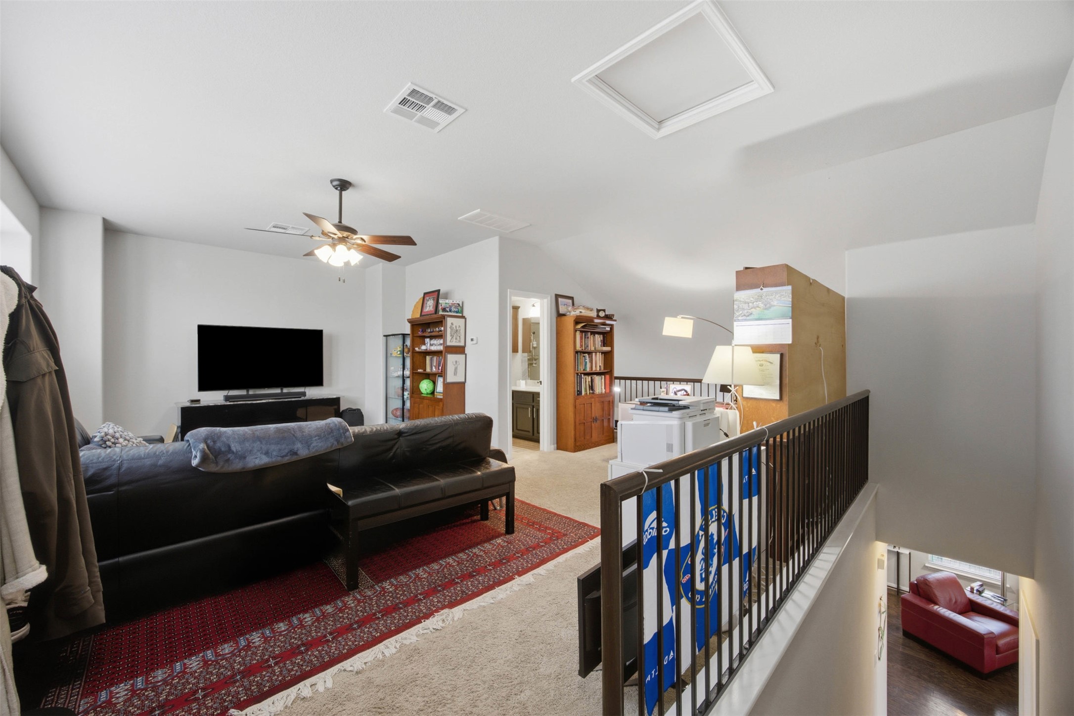 328 Rock Mill Loop Georgetown, TX 78626 - Photo 22 of 29 The upstairs loft adds valuable flexible space, ideal for a media room, playroom, or second living area. It offers versatility to fit your family's lifestyle. This bonus space is a standout feature of the home.