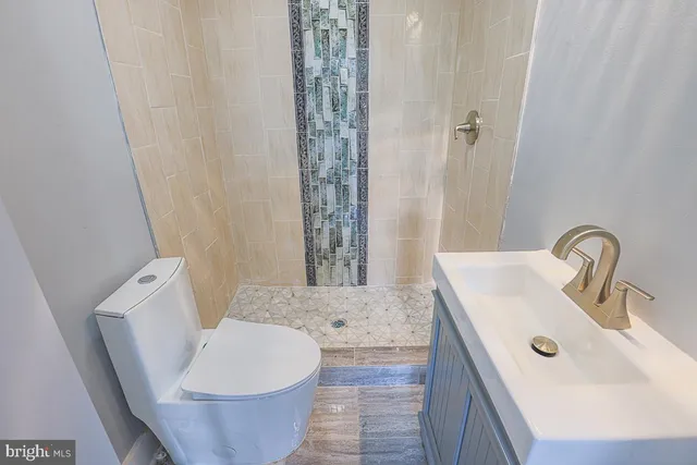 a view of a balcony with wooden floor