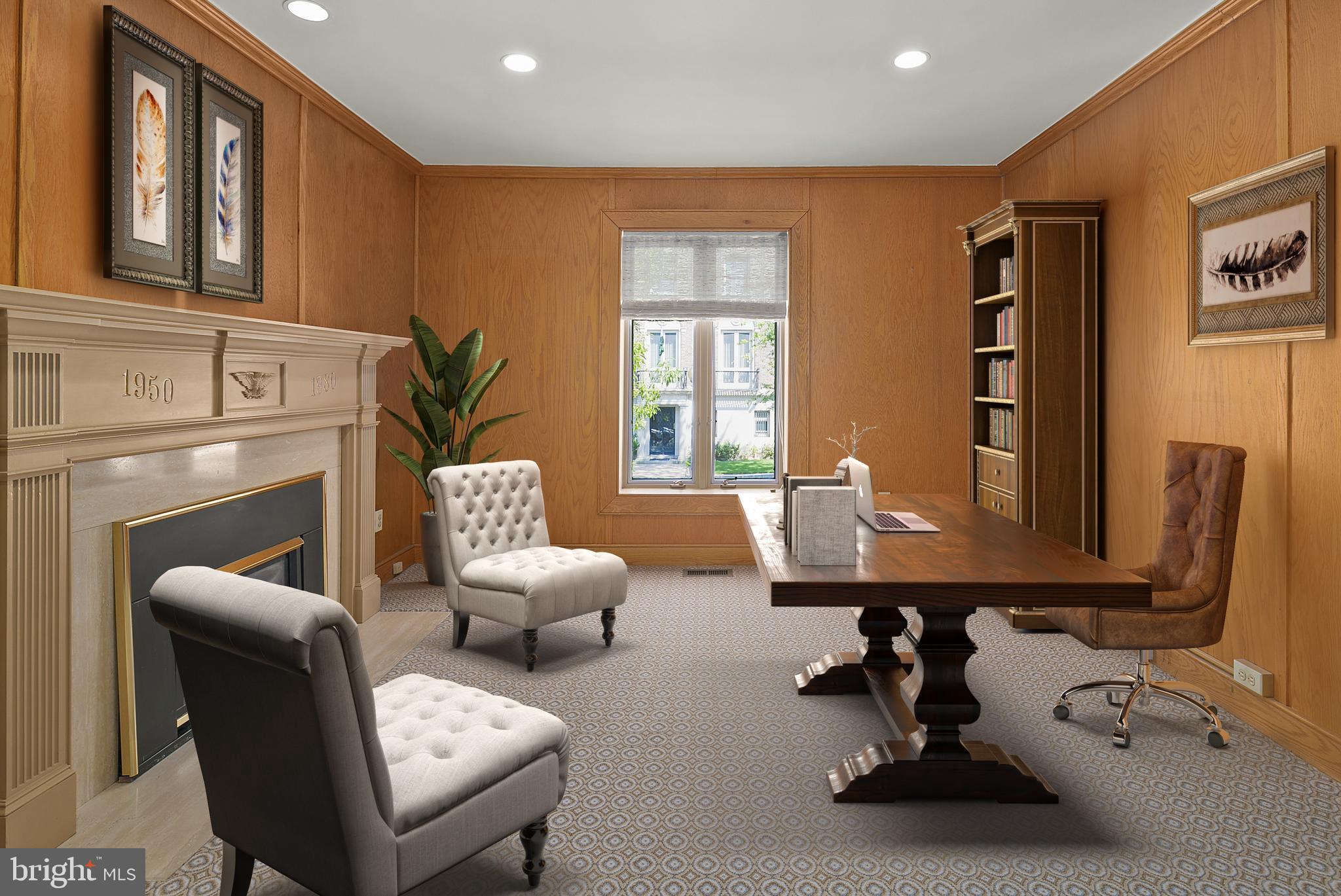 2344 S Street Northwest Washington, DC 20008 - Photo 7 of 52 Wood study or library virtually staged