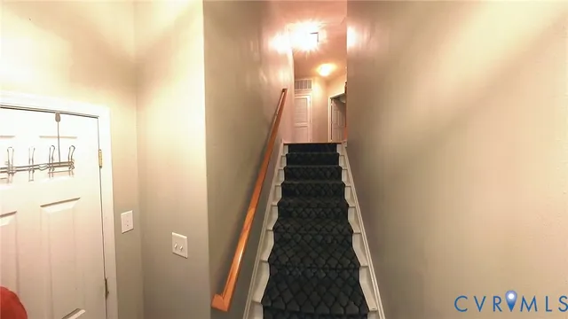 a view of balcony with a hallway