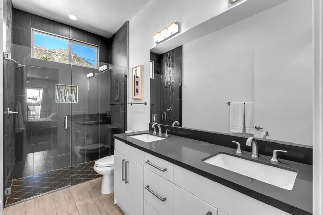 a bathroom with a shower