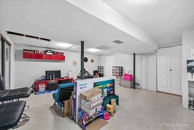 a living room with furniture and a couch