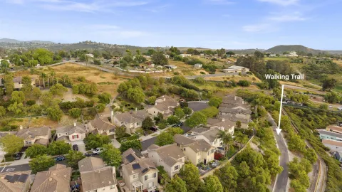 an aerial view of a house