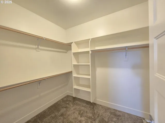 a view of an empty walk in closet