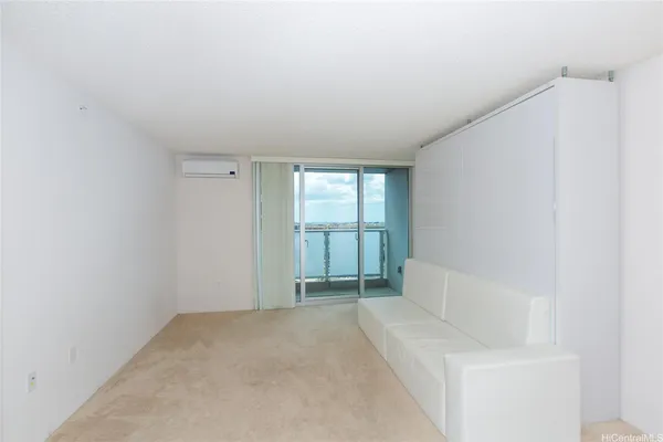 a view of a room with cabinet and mirrors