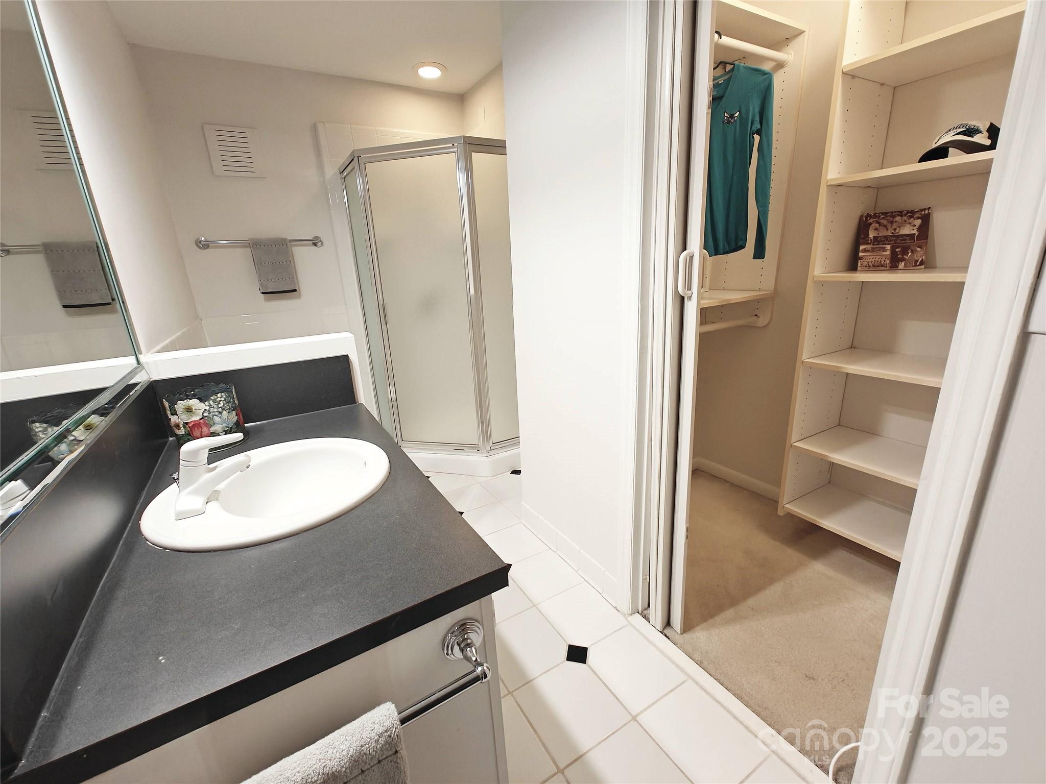1323 Queens Road, Unit 321 Charlotte, NC 28207 - Photo 21 of 30 a bathroom with a sink a toilet and shower