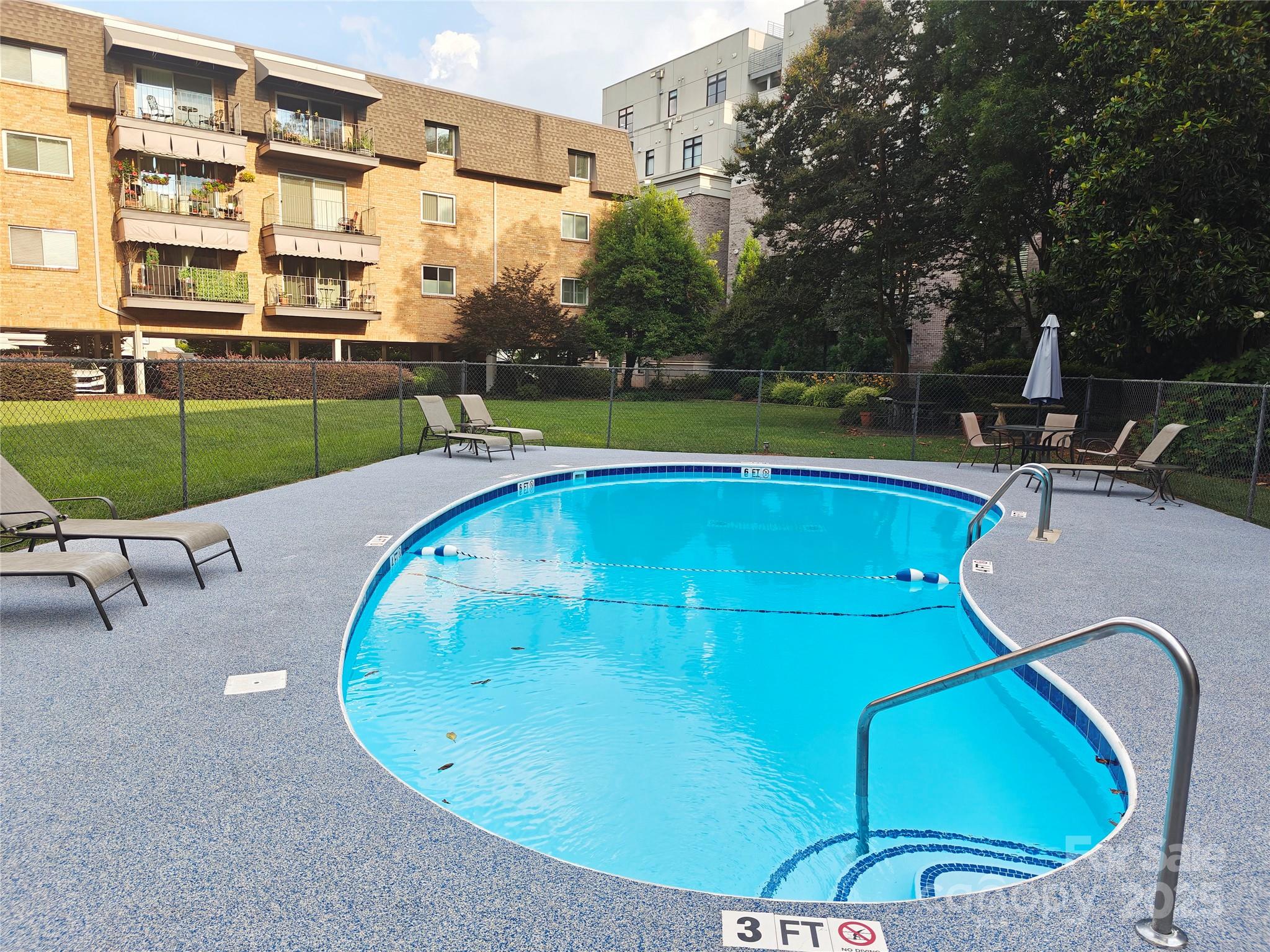 1323 Queens Road, Unit 321 Charlotte, NC 28207 - Photo 29 of 30 a view of a swimming pool with a patio