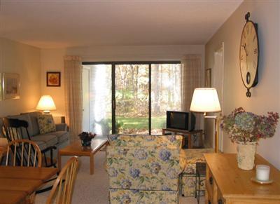 a living room with furniture a large window and a chandelier