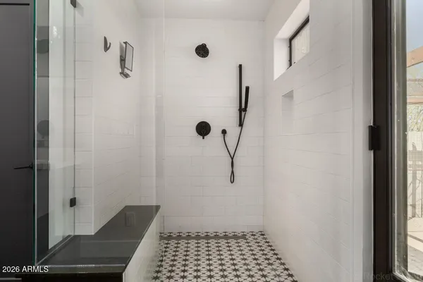a bathroom with a shower