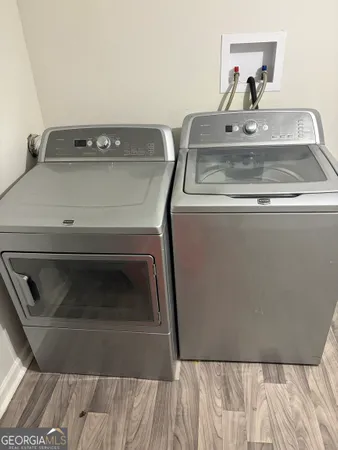 a close view of washer and dryer