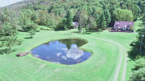 an aerial view of a house