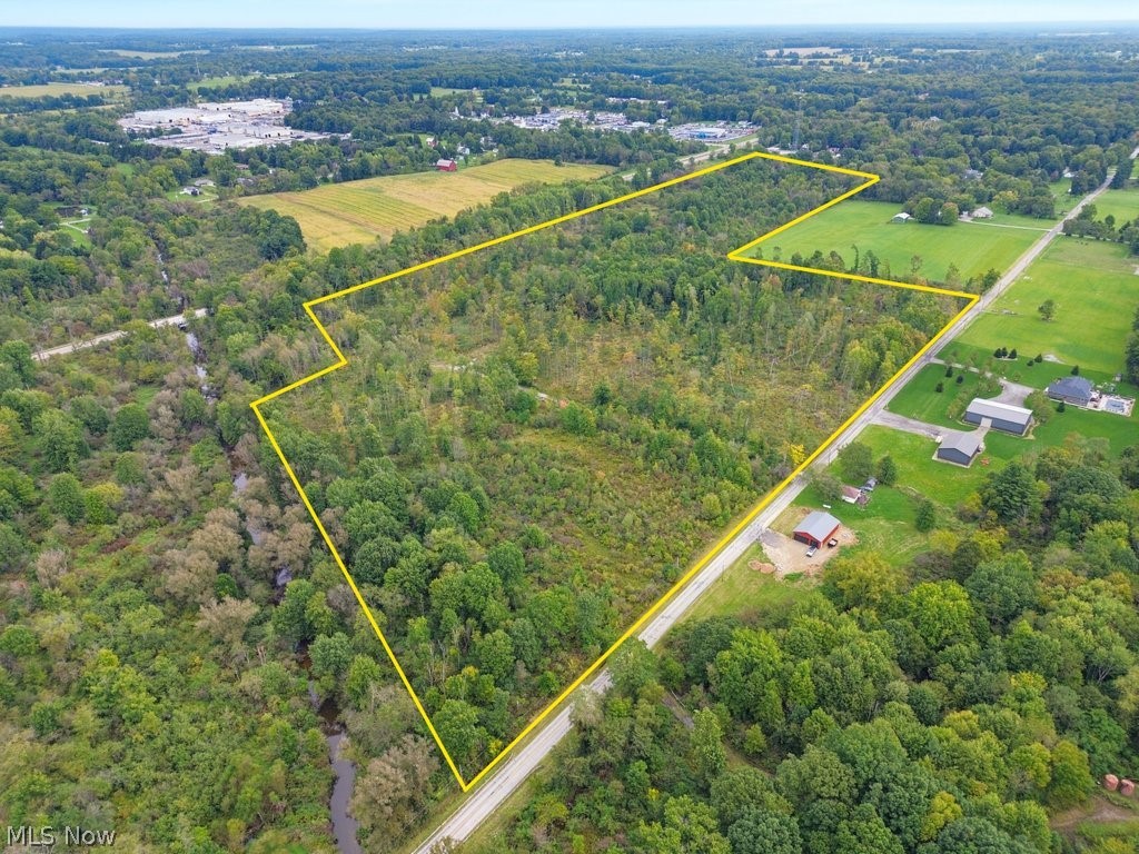 3705 Alexander Road Atwater, OH 44201 - Photo 1 of 13 Aerial view of the property and road frontage. Boundary lines shown are approximate.