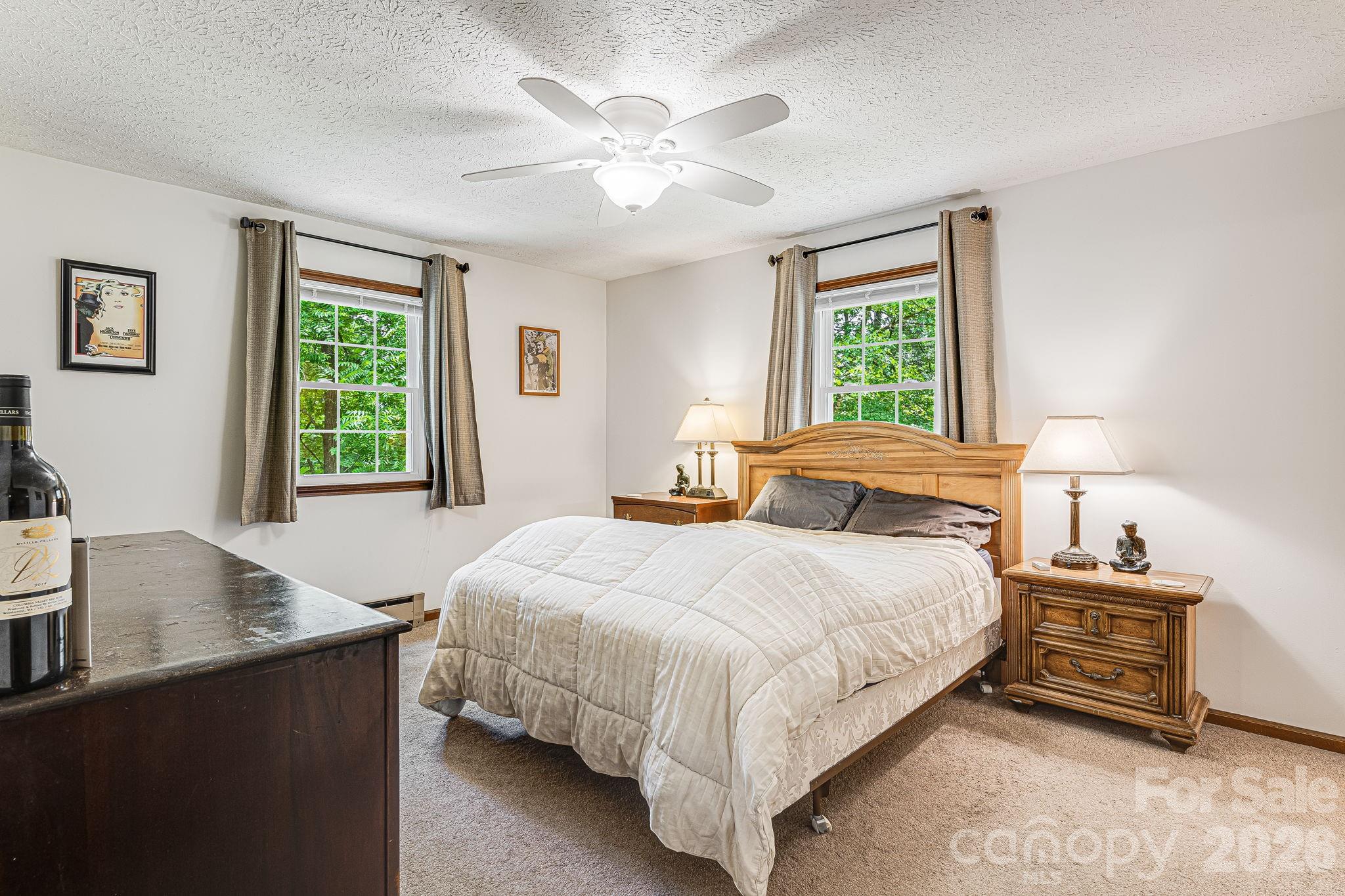 61 Spring Cove Drive Brevard, NC 28712 - Photo 18 of 39 a bedroom with a bed and a chandelier