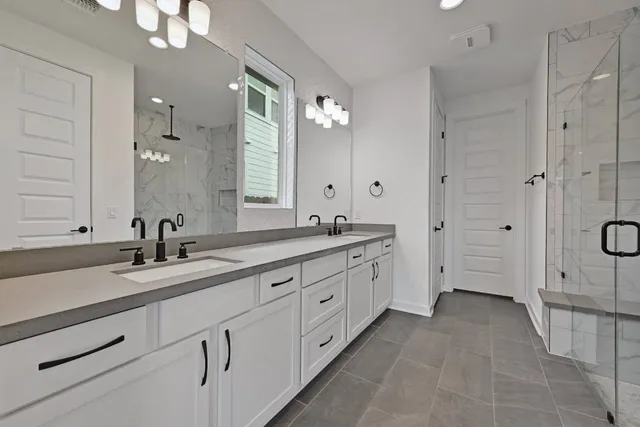 a bathroom with a shower